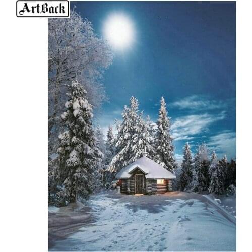 5d diy diamond painting cedar winter scenery full square drill diamond embroidery 3d diamond mosaic wall sticker Snow tree