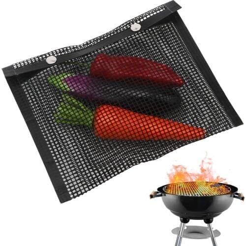 Non-Stick BBQ Bake Bag Reusable Kitchen Tools Mesh Grilling Bag Outdoor BBQ Picnic Tool Easy to Clean