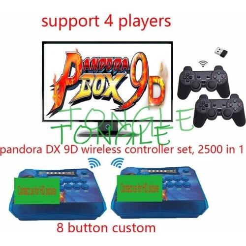 Arcade Pandora Box 9D 2500 in 1 Wireless 4P controller Set 8 button custom Console and Wireless gamepad Set 3D game tekken