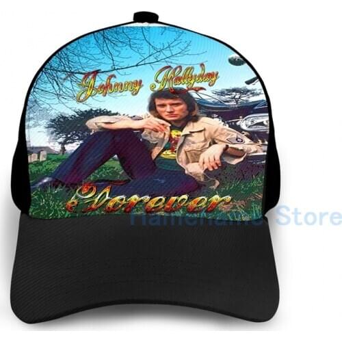 Fashion Johnny Hallyday Forever Basketball Cap men women Graphic print black Unisex adult hat