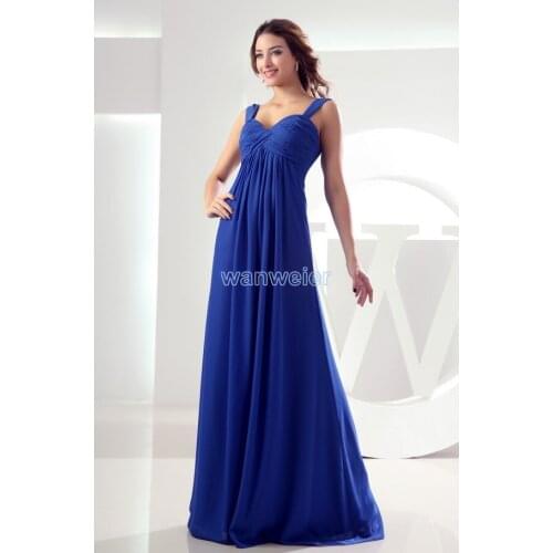 Free shipping maxi long 2016 chiffon modest royal blue pregnant women maternity dresses sexy davids bridal bridesmaid dresses