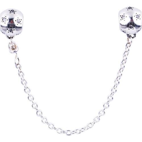 2019 NEW 925 Sterling Silver 2019NAME bead logo Fit Original Charms Bracelets Dangle Charm Cubic Zirconia Berloque Safety chain