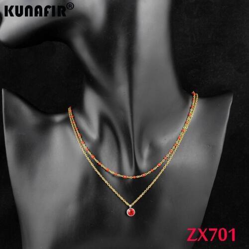5mm rhinestone golden color chains stainless steel necklace long and short chain fashion Jewelry male ZX701