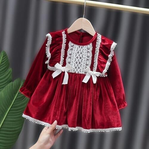 Kids Dresses for Girls Autumn Winter Children Clothes Lolita Dress Baby Korean Cute Princess Costume Wedding Evening Dress