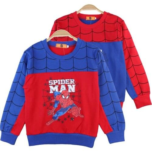 Kids Sweatshirt Cartoon Marvel Spiderman Hoodies for Boys Toddler Fall Clothes Boy Cute Sweatshirt Sports Casual Clothes Cotton