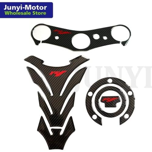 For Yamaha YZF1000 YZFR1 YZF R1 2007 2008 Sticker Oil Gas Fuel Tank Pad Decal Protector Triple Clamp Motorcycle