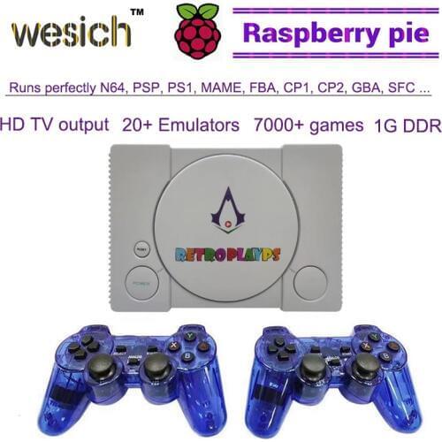 WESICH Raspberry Pi console HD TV video game console retropi system n64 games ps1 psp games pi boy built-in 7000+ games gamepad