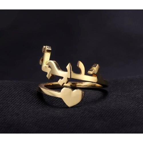 Arabic Name Rings Custom Name Ring For Women Arabic letters Stainless Steel Rings Personalized Letters Name Ring Jewelry Gift