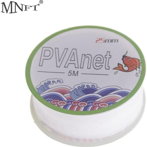 MNFT 3Pcs 5M Carp Fishing Pva Narrow Mesh Bags 25/38/47mm Make Stocking Pellet Boilie Bait Mix Bag Protect Fish Net
