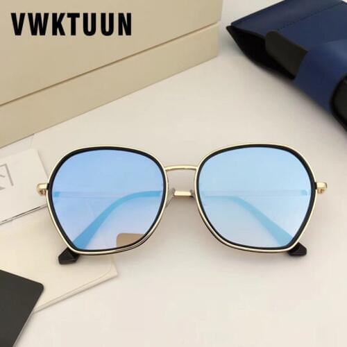 VWKTUUN Trendy Sunglasses Women Men Irregular Big Frame Glasses UV400 Points Vintage Sunglass Mirror Shades Lover Sunglass