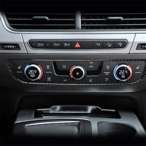 Carbon Fiber Interior Decoration Air Conditioner Cover Central Control Frame Cover Trim Stickers for AUDI Q7 SQ7 4M 2016-2019