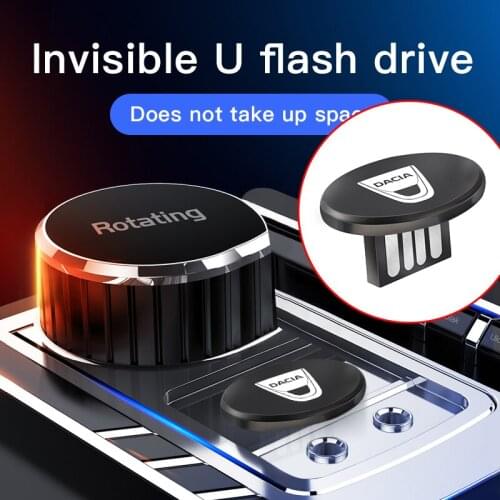 1Pcs Invisible Metal USB Flash Drive Mini Portable Car Accessories For Dacia Duster Logan Sandero Lodgy Dokker Stepway