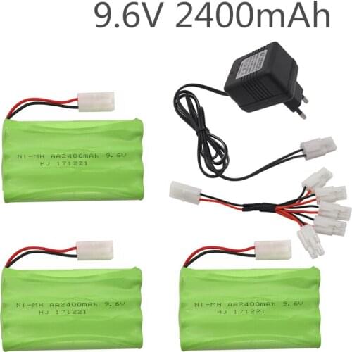 Ni-MH 9.6V 2400mAh AA Battery with 5in1 Charger For Remote Controul Toy Securty Faclities Battery Group Kep-2p Tamiya Plug