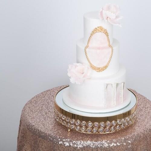 New arrive Gold Crystal cake stand set Electroplating gold mirror face fondant cupcake sweet table candy bar table decorating