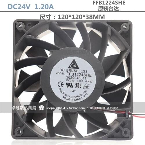New FFB1224SHE-R00 12038 DC24V 1.20A inverter large wind cooling fan