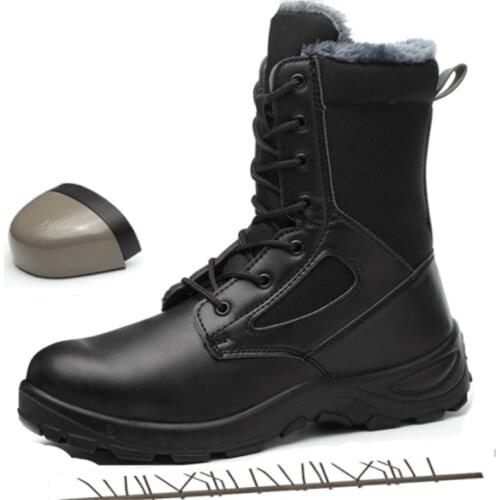 Autumn&winter Snow Boots Men Work Shoes High Waterproof Safety Shoes Construction Indestructible Designer Shoes Motorcycle Boots