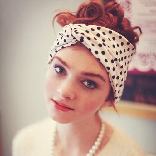 1 PCS Soft Skin-friendly Women Elastic Headband Fashion Dots Cross Knotted Girls Hairband Lady Accessories Clothing Ornaments