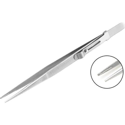 Antislip Stainless Steel LP Vinyl Record Cartridge Stylus Turntable Installation Tweezers Clamp Clip with Lock Slot