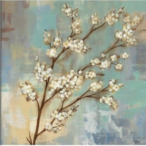 Hand painted Abstract oil paintings flower Kyoto Blossoms by Silvia Vassileva Painting decorative Art on Canvas High quality