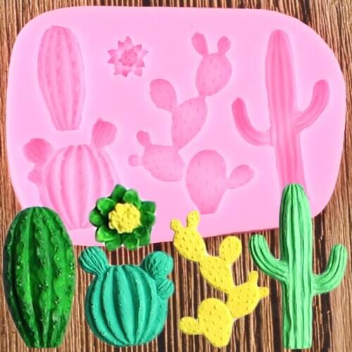 Cactus Plant Silicone Mold DIY Flower Fondant Resin Clay Mould Cake Decorating Tools Candy Chocolate Gumpaste Moulds