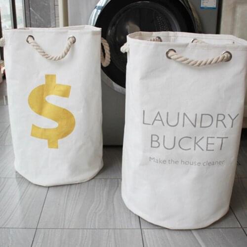 Folding Toys Clothes Laundry Storage Basket Organizer with Drawstring Handles