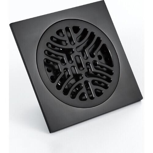Drains Bathroom Sink Bathtub Accessories Brass Matte Black Square Style Floor Drainer Waste Bathroom Shower Drain
