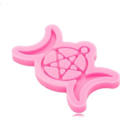 Super Glossy Moon Epoxy Resin Mold Keychain Pendant Key Rings Silicone Mould DIY Crafts Necklace Jewelry Making Tool