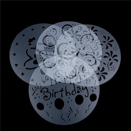 Stencils Wall Hand Painting Pattern Environmental Plastic Spray Grain Decor Tools DIY Hollow Design heart Shape Cake Mold