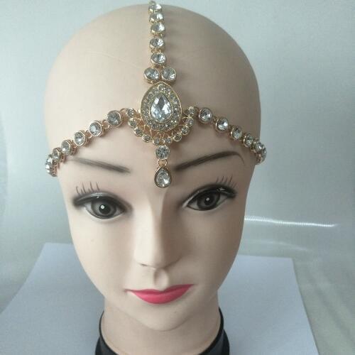 Handmade Kundan stones hair chain head chain wedding bridal head Jewelry