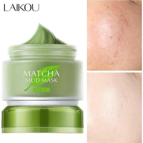1pcs LAIKOU MATCHA mud mask Face Masks Acne treatment Accuse oil blackhead removal deep pores cleanser Organic green tea mask