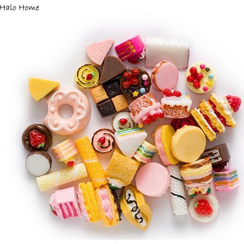 20pcs Cake Flatback Resin Cabochon Scrapbooking Embellishments Crafts Headwear Cloth Accessories Making Cartoon DIY 15-30mm
