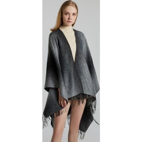 2020 Autumn Winter Plus Size Warm Gradient Ponchos And Capes For Women Oversized Shawls Wraps Cashmere Pashmina Femme Bufanda