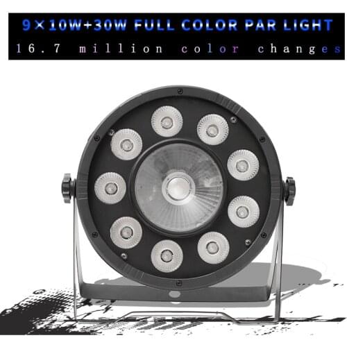 25 Degrees 9x10W+30w RGB 3 in 1 Par Light 9*10w+30w Led DMX512 Control DJ Lights Professional Stage Disco Equipment