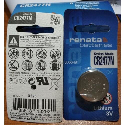 6pcs 100% brand new renata 2477 CR2477 CR 2477 3v Lithium Battery button Car remote control battery High performance temper