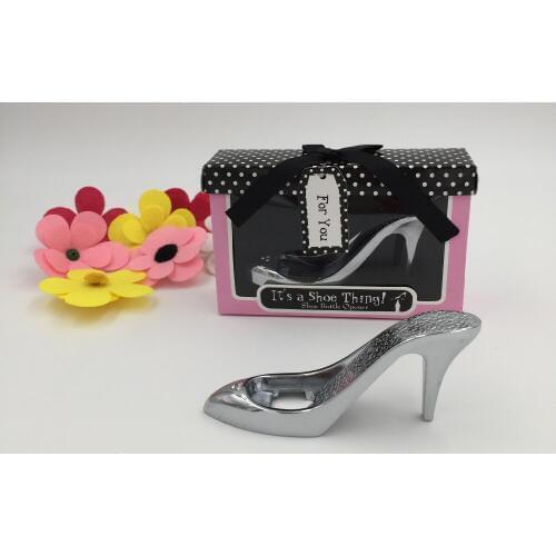 60pcs/lot Metal Party Favour its a shoe thing High Heel Shoe bottle opener Wedding Souvenirs for Guest