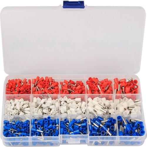 960Pcs Insulated Ferrules Crimp Terminal Block Cord End Wire Connector Splice Electrical Crimping Wire Terminal Tube Set