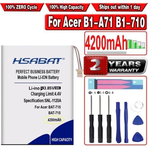 HSABAT 4200mAh BAT-715 Battery for Acer Iconia Tab B1 B1-A71 B1-710
