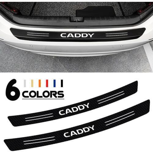 Car Trunk Scuff Guard Protector Stickers Rear Bumper Carbon Fiber Decals For Volkswagen Caddy Golf Passat Jetta Touran SS S71