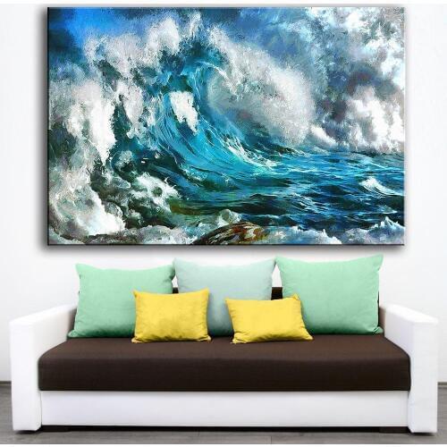 Free shipping Oil painting Wall Art, Wall Decor, Wall Painting wave and reef Nice Painting for wall picture no frame