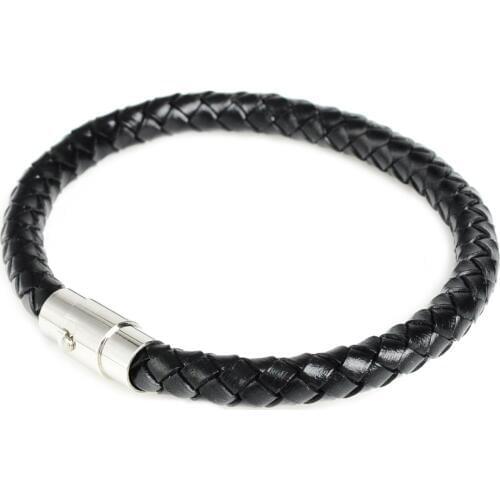 Hot New Fashion Jewelry Mens Bracelets Genuine Leather Stainless Steel Bracelet Man Gifts Vintage Creative Boutique pulseiras