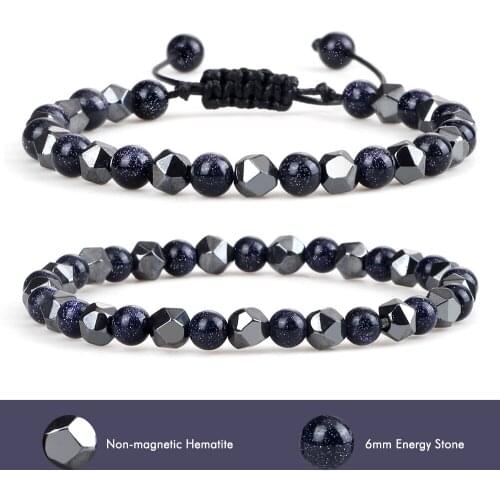 Natural Stone Hematite Bracelets 6mm Tiger Eye Stone Lava Beads Men Bracelet Handmade Stretch Bangles Women Yoga Balance Jewelry