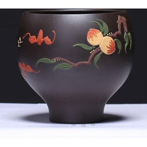 Purple Clay Peach Masters Cup Ore Handmade Painted Purple Sand Cup Of Black Mud Tea Cup