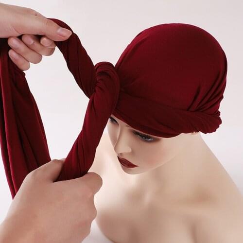 Design Cross Tie Jersey Hijab Soft Solid Scarf Musulman Headscarf Femme Islamic Long Shawl Wraps Women Turban Foulard