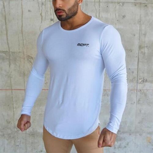 MCFT Solid Cotton Long Sleeve T Shirt Men 2021 Spring Autumn Fitness T-Shirt Men o neck Tee Shirt Men Fashion Casual Tops