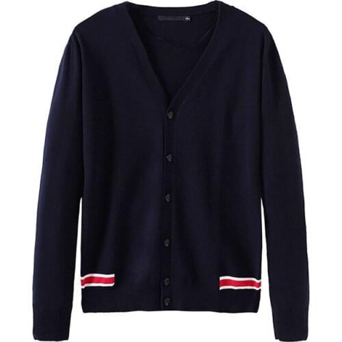 Winter New Man Luxury gentleman Striped Pocket Knit Casual Sweaters Cardigan Asian Plug Size High quality Drake #H75