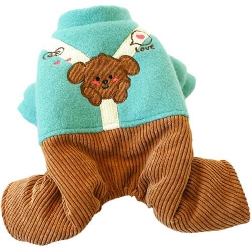 Pet Jumpsuit Thickening Windproof Loose Dog Warm Four-legged Clothes for Autumn