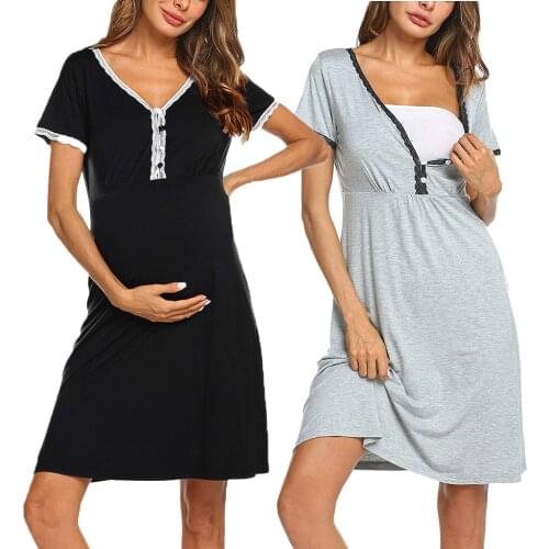 2021 Summer Clothing New Pregnant Women Breastfeeding Convenience Skirt Mom Casual Dresses Clothes For Mother Size S M L XL XXL