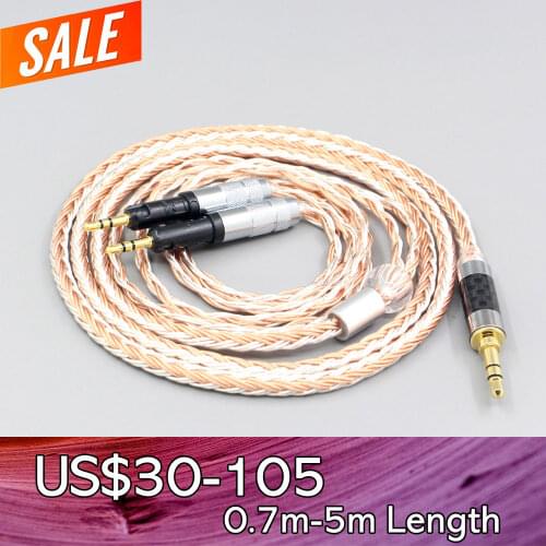 LN007470 6.5mm 4.4mm 2.5mm XLR 16 Core OCC Silver Plated Mixed Headphone Earphone Cable For Audio-Technica ATH-R70X