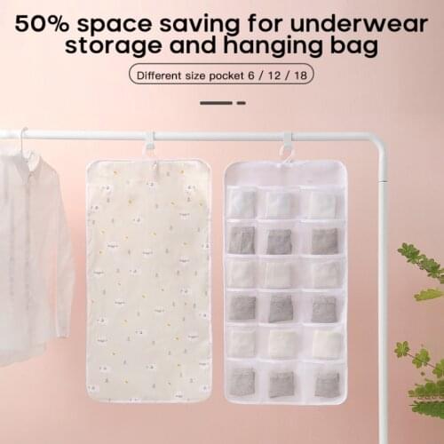 Multifunction Hanging Bag Folding Clothing Storage Bag Clear Socks Bra Underwear Rack Hanger Storage Bags Organizer For Wardrobe