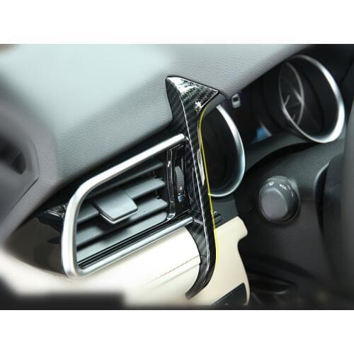 Carbon Fibre Dashboard Left Air Vent Trim Strip for Toyota Camry 2017 2018 8th LHD Black and Silver Refit Accessories